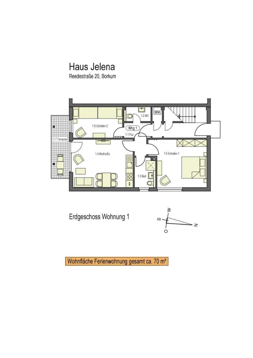 Haus Jelena Appartement 1 Borkum Eksteriør billede